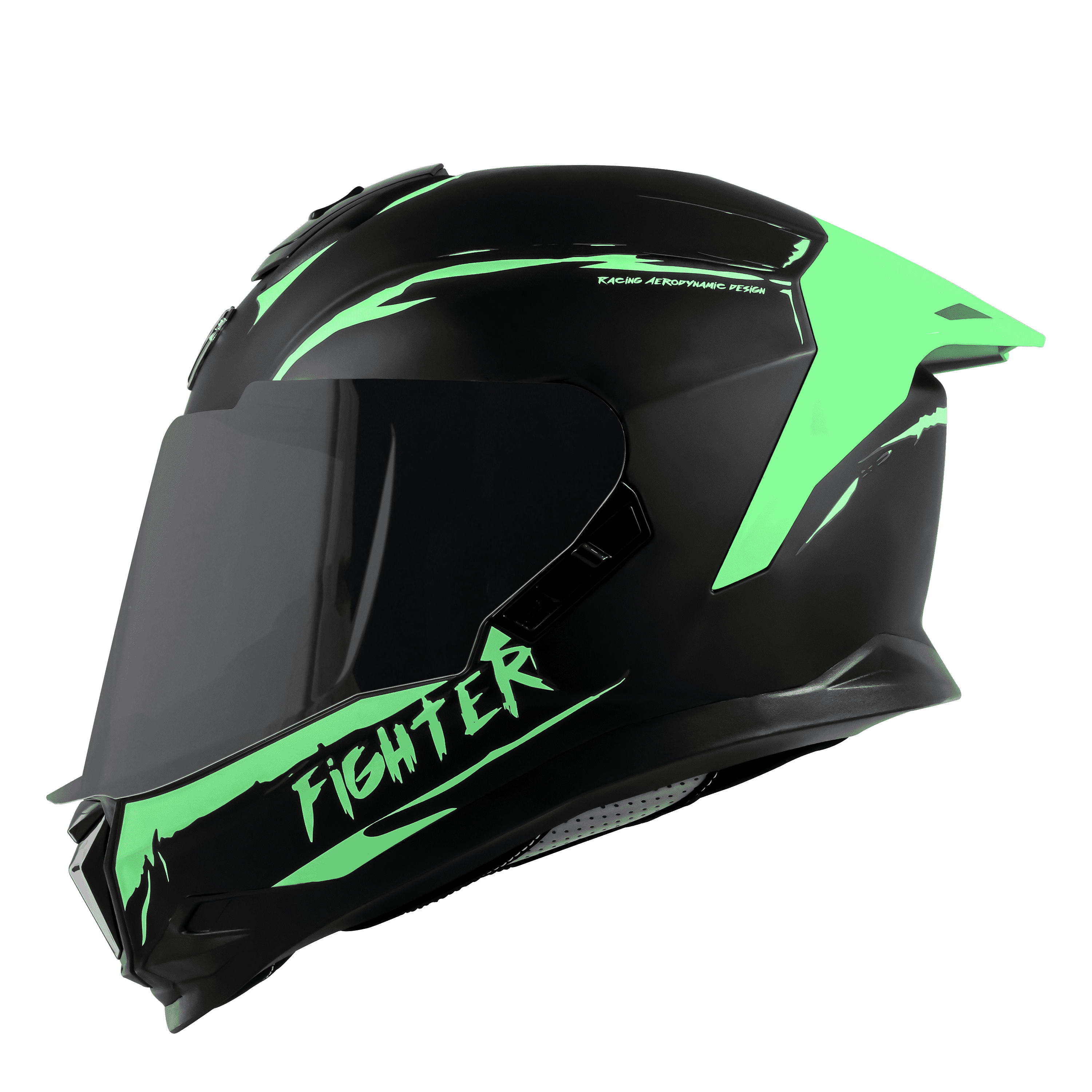 SBH-57 ISS SILVER FIGHTER F2 GLOSSY BLACK WITH GREEN